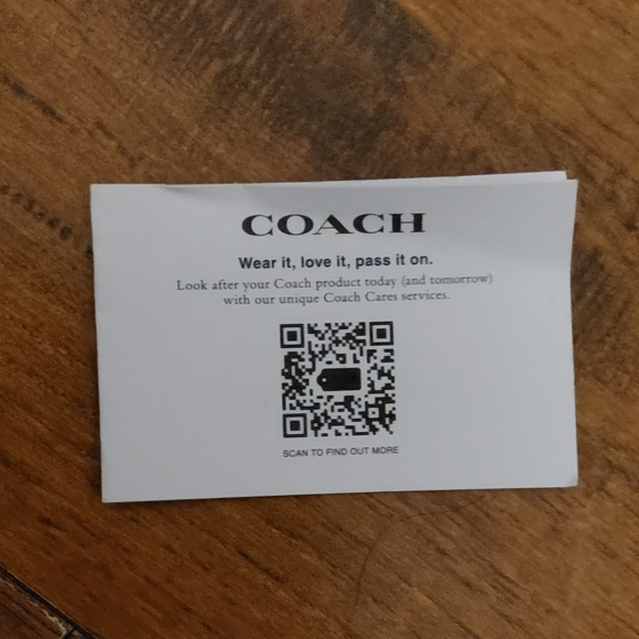 Coach Tan and Black Wristlet with Gold Chain - Picture 9 of 10